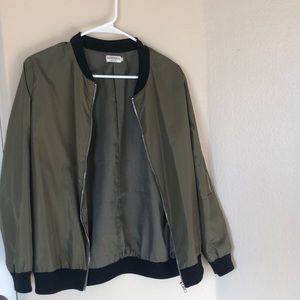 Army green bomber jacket